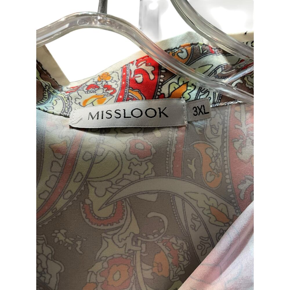MISSLOOK Patchwork Paisley Button-Up Shirt | Women’s 3XL | Boho Chic - Picture 3 of 3